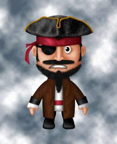 آموزش طراحی کاراکتر کارتونی دزد دریایی در فتوشاپ